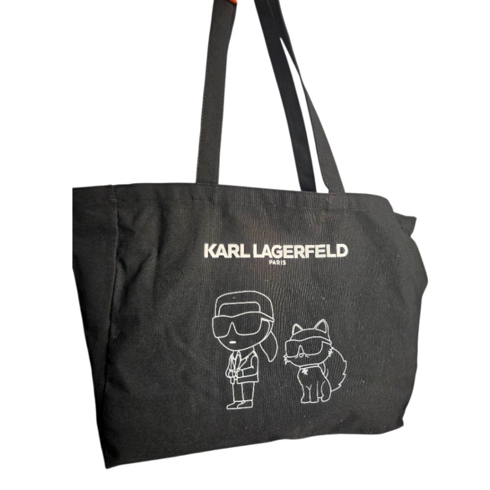 Karl Lagerfeld Black Canvas Tote